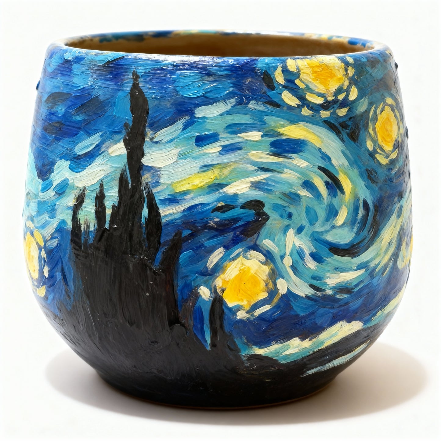 Hand Painted Terracotta Pot – Starry Night Design