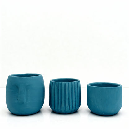 3 Piece Terracotta Planter Set – Matte Finish