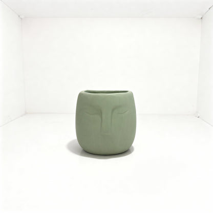 Minimal Face Terracotta Pot